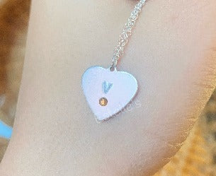 Stamped Heart Pendant