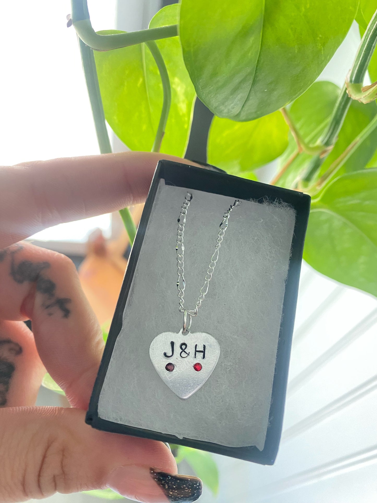 Stamped Heart Pendant